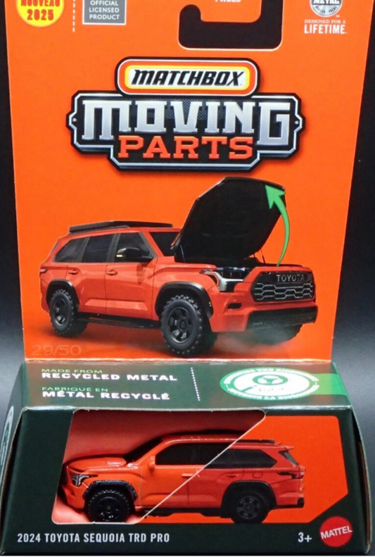 Matchbox Moving parts 2024 Toyota Sequoia TRD Pro Die-Cast Sports Car Collectible 1:64 Scale